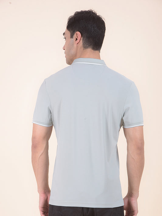 T-Shirt for Men | Breathable & Soft with Color Fastness Regular Fit Polo Neck Nylon Fabric Solid Pattern