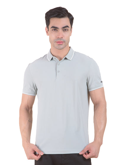 T-Shirt for Men | Breathable & Soft with Color Fastness Regular Fit Polo Neck Nylon Fabric Solid Pattern