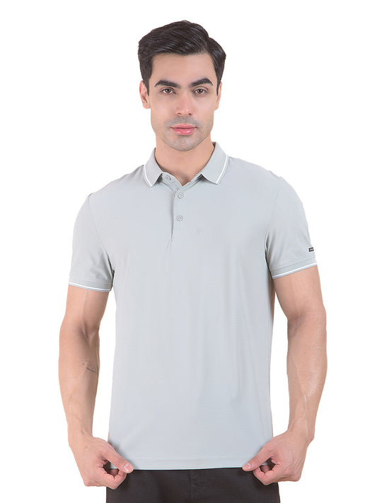 T-Shirt for Men | Breathable & Soft with Color Fastness Regular Fit Polo Neck Nylon Fabric Solid Pattern