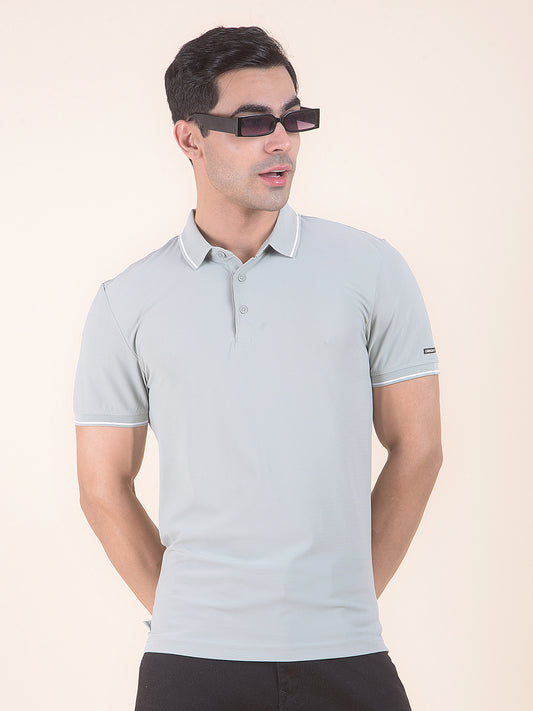 T-Shirt for Men | Breathable & Soft with Color Fastness Regular Fit Polo Neck Nylon Fabric Solid Pattern