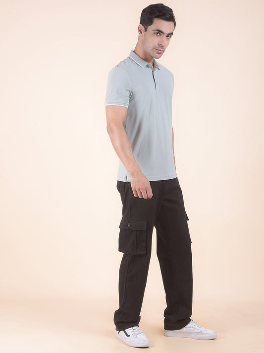 T-Shirt for Men | Breathable & Soft with Color Fastness Regular Fit Polo Neck Nylon Fabric Solid Pattern
