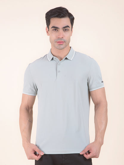 T-Shirt for Men | Breathable & Soft with Color Fastness Regular Fit Polo Neck Nylon Fabric Solid Pattern