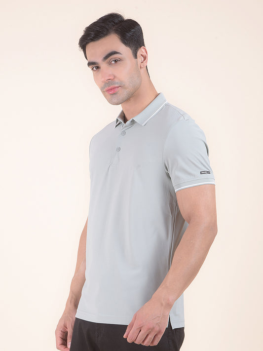 T-Shirt for Men | Breathable & Soft with Color Fastness Regular Fit Polo Neck Nylon Fabric Solid Pattern