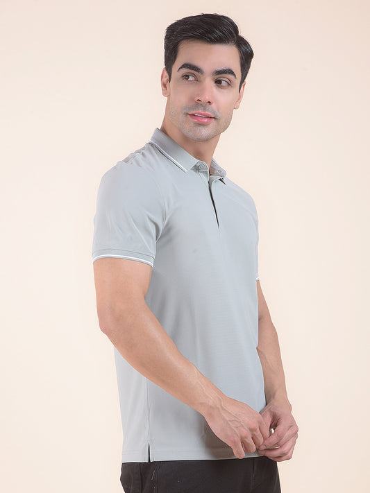 T-Shirt for Men | Breathable & Soft with Color Fastness Regular Fit Polo Neck Nylon Fabric Solid Pattern