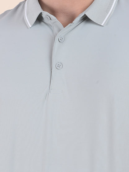 T-Shirt for Men | Breathable & Soft with Color Fastness Regular Fit Polo Neck Nylon Fabric Solid Pattern