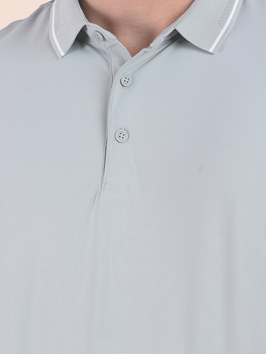 T-Shirt for Men | Breathable & Soft with Color Fastness Regular Fit Polo Neck Nylon Fabric Solid Pattern