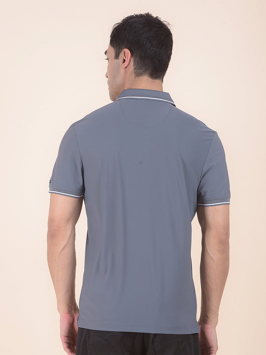 T-Shirt for Men | Breathable & Soft with Color Fastness Regular Fit Polo Neck Nylon Fabric Solid Pattern