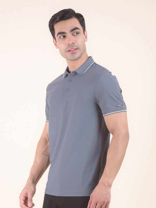 T-Shirt for Men | Breathable & Soft with Color Fastness Regular Fit Polo Neck Nylon Fabric Solid Pattern