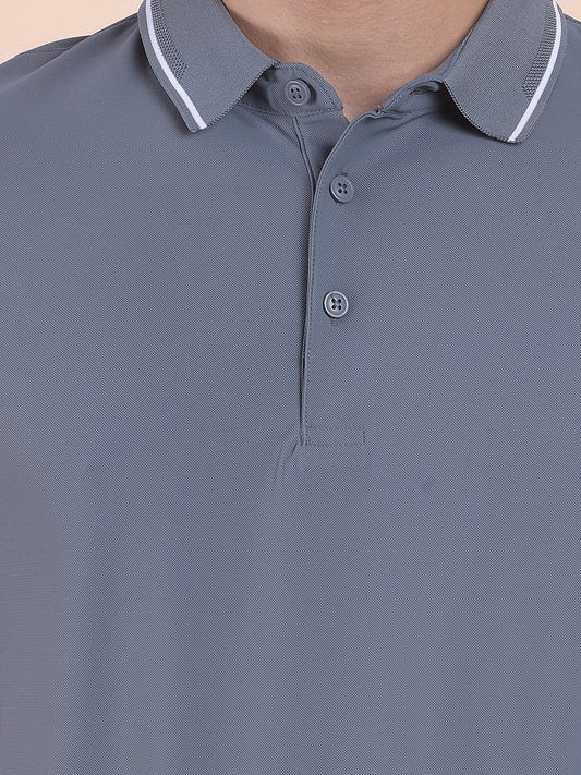 T-Shirt for Men | Breathable & Soft with Color Fastness Regular Fit Polo Neck Nylon Fabric Solid Pattern