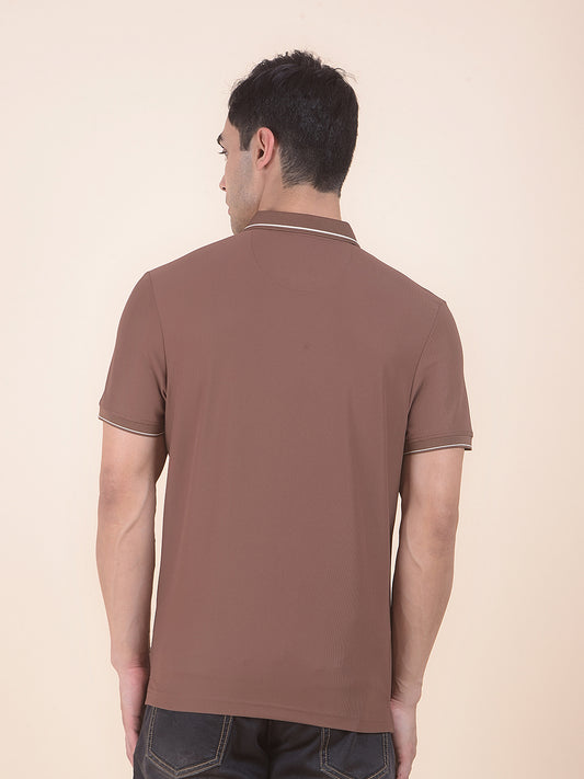 T-Shirt for Men | Breathable & Soft with Color Fastness Regular Fit Polo Neck Nylon Fabric Solid Pattern