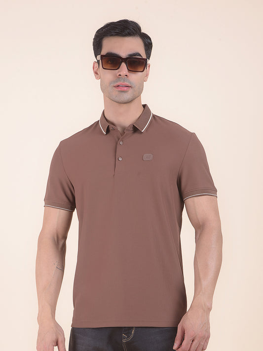 T-Shirt for Men | Breathable & Soft with Color Fastness Regular Fit Polo Neck Nylon Fabric Solid Pattern