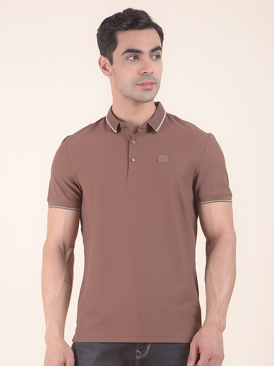 T-Shirt for Men | Breathable & Soft with Color Fastness Regular Fit Polo Neck Nylon Fabric Solid Pattern
