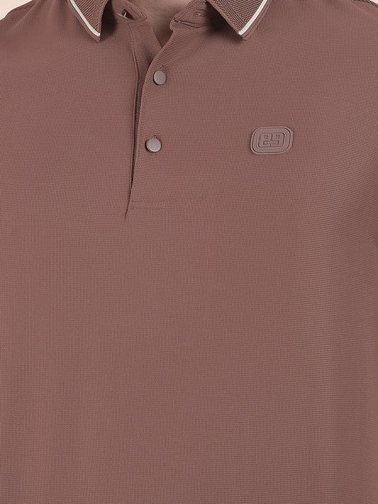 T-Shirt for Men | Breathable & Soft with Color Fastness Regular Fit Polo Neck Nylon Fabric Solid Pattern