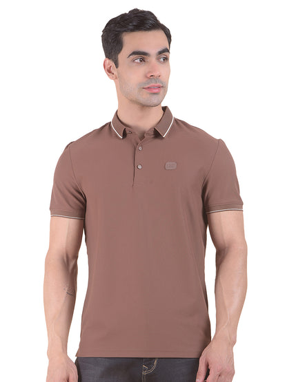 T-Shirt for Men | Breathable & Soft with Color Fastness Regular Fit Polo Neck Nylon Fabric Solid Pattern