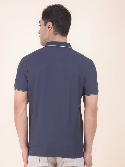 T-Shirt for Men | Breathable & Soft with Color Fastness Regular Fit Polo Neck Nylon Fabric Solid Pattern
