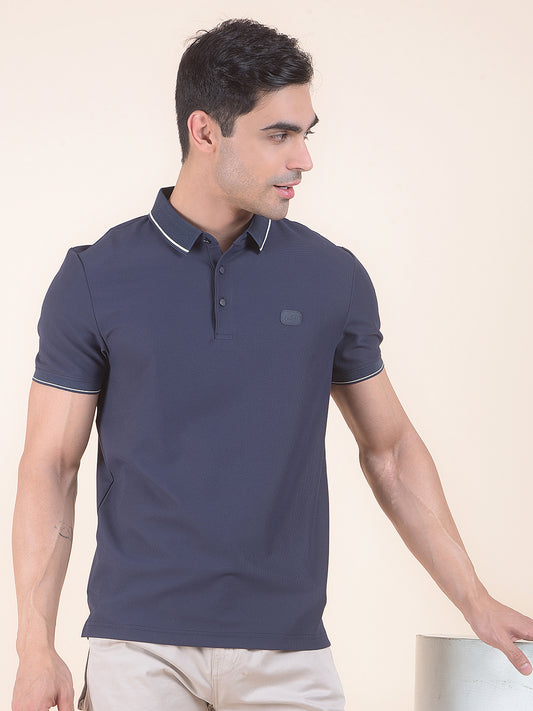 T-Shirt for Men | Breathable & Soft with Color Fastness Regular Fit Polo Neck Nylon Fabric Solid Pattern
