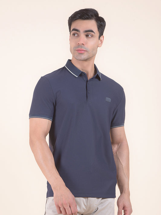 T-Shirt for Men | Breathable & Soft with Color Fastness Regular Fit Polo Neck Nylon Fabric Solid Pattern