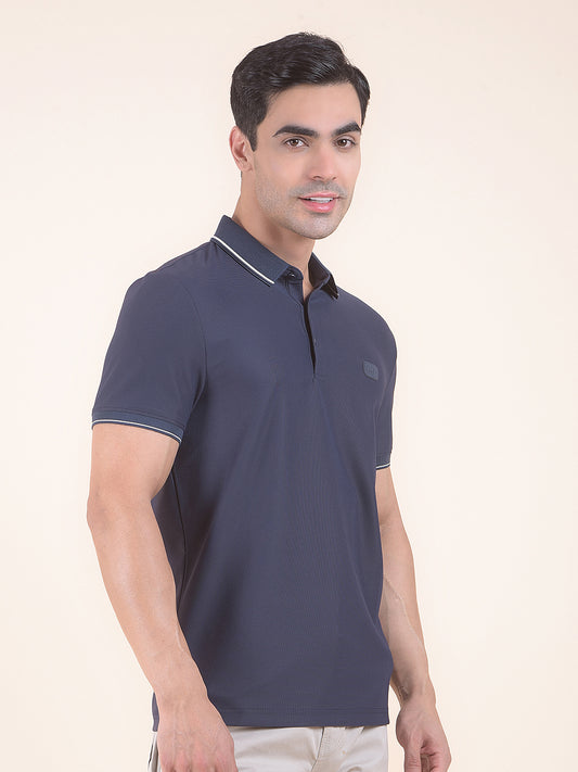 T-Shirt for Men | Breathable & Soft with Color Fastness Regular Fit Polo Neck Nylon Fabric Solid Pattern