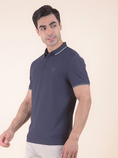 T-Shirt for Men | Breathable & Soft with Color Fastness Regular Fit Polo Neck Nylon Fabric Solid Pattern