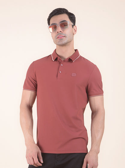 T-Shirt for Men | Breathable & Soft with Color Fastness Regular Fit Polo Neck Nylon Fabric Solid Pattern
