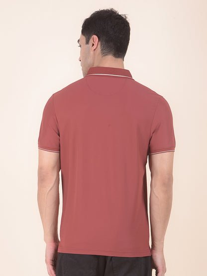 T-Shirt for Men | Breathable & Soft with Color Fastness Regular Fit Polo Neck Nylon Fabric Solid Pattern
