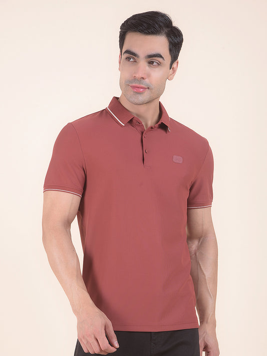 T-Shirt for Men | Breathable & Soft with Color Fastness Regular Fit Polo Neck Nylon Fabric Solid Pattern