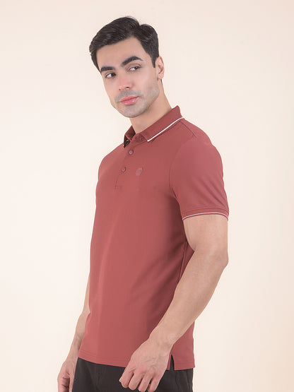 T-Shirt for Men | Breathable & Soft with Color Fastness Regular Fit Polo Neck Nylon Fabric Solid Pattern