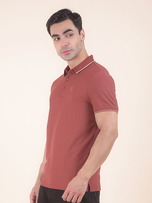 T-Shirt for Men | Breathable & Soft with Color Fastness Regular Fit Polo Neck Nylon Fabric Solid Pattern