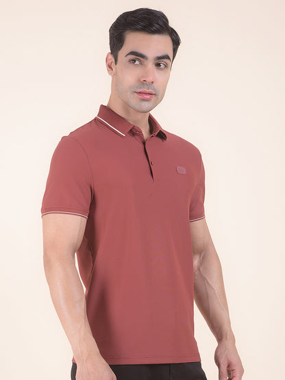 T-Shirt for Men | Breathable & Soft with Color Fastness Regular Fit Polo Neck Nylon Fabric Solid Pattern