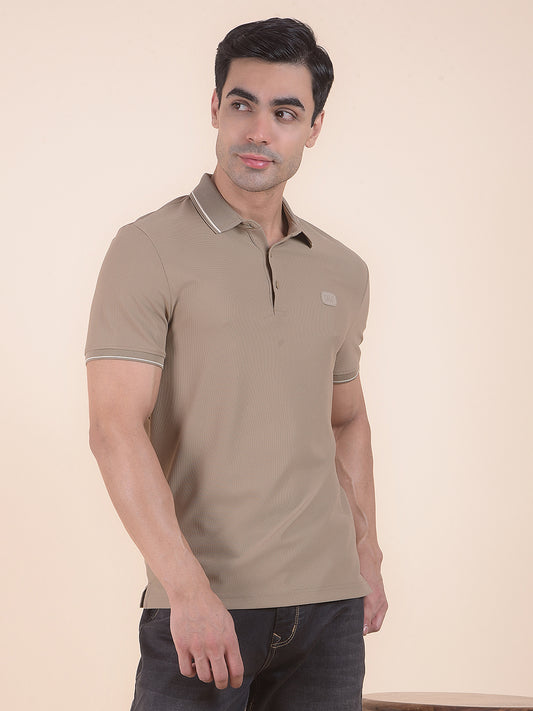 T-Shirt for Men | Breathable & Soft with Color Fastness Regular Fit Polo Neck Nylon Fabric Solid Pattern