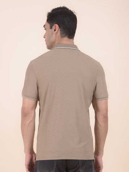 T-Shirt for Men | Breathable & Soft with Color Fastness Regular Fit Polo Neck Nylon Fabric Solid Pattern