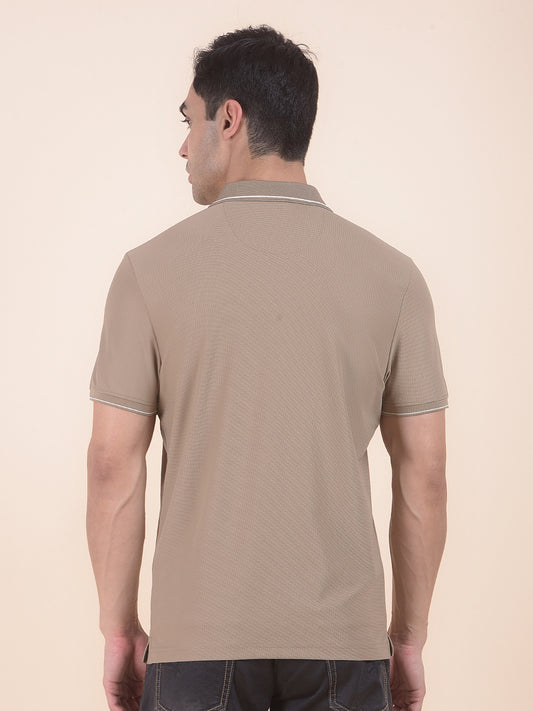 T-Shirt for Men | Breathable & Soft with Color Fastness Regular Fit Polo Neck Nylon Fabric Solid Pattern