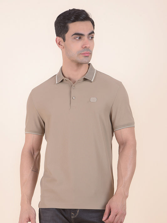 T-Shirt for Men | Breathable & Soft with Color Fastness Regular Fit Polo Neck Nylon Fabric Solid Pattern