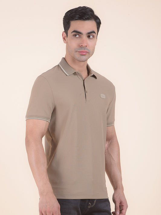 T-Shirt for Men | Breathable & Soft with Color Fastness Regular Fit Polo Neck Nylon Fabric Solid Pattern