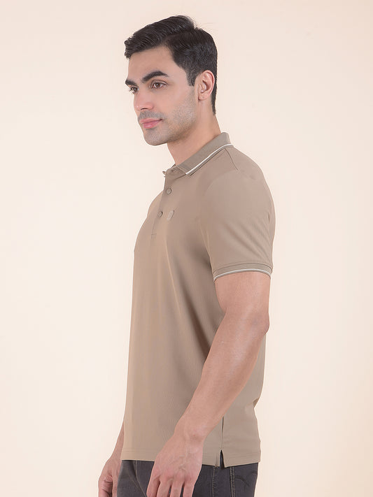 T-Shirt for Men | Breathable & Soft with Color Fastness Regular Fit Polo Neck Nylon Fabric Solid Pattern