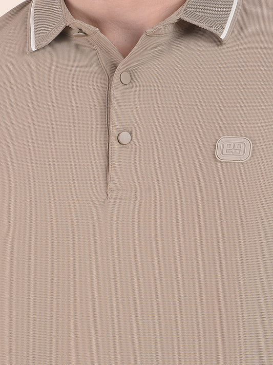 T-Shirt for Men | Breathable & Soft with Color Fastness Regular Fit Polo Neck Nylon Fabric Solid Pattern