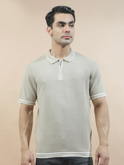 T-Shirt for Men | Breathable & Soft with Color Fastness Regular Fit Polo Neck Poly Cotton Fabric Solid Pattern
