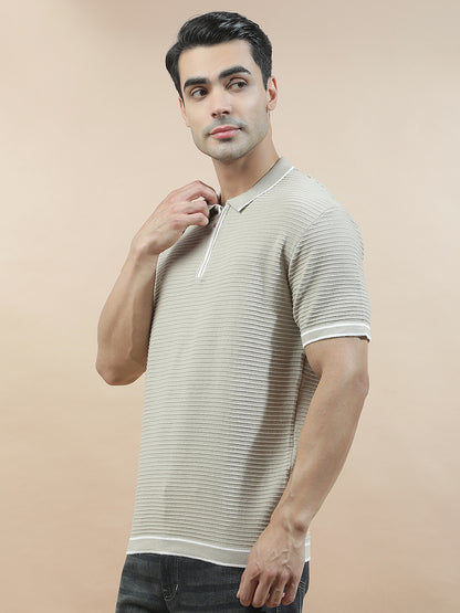 T-Shirt for Men | Breathable & Soft with Color Fastness Regular Fit Polo Neck Poly Cotton Fabric Solid Pattern