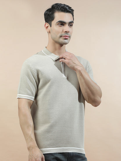 T-Shirt for Men | Breathable & Soft with Color Fastness Regular Fit Polo Neck Poly Cotton Fabric Solid Pattern