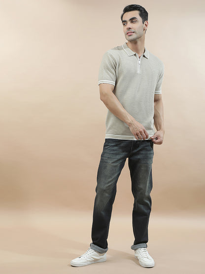 T-Shirt for Men | Breathable & Soft with Color Fastness Regular Fit Polo Neck Poly Cotton Fabric Solid Pattern