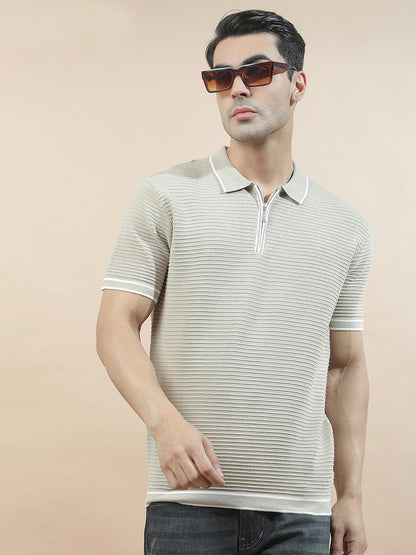T-Shirt for Men | Breathable & Soft with Color Fastness Regular Fit Polo Neck Poly Cotton Fabric Solid Pattern