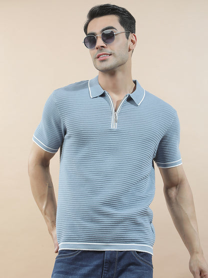 T-Shirt for Men | Breathable & Soft with Color Fastness Regular Fit Polo Neck Poly Cotton Fabric Solid Pattern