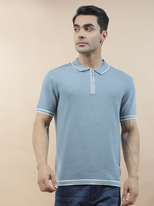 T-Shirt for Men | Breathable & Soft with Color Fastness Regular Fit Polo Neck Poly Cotton Fabric Solid Pattern