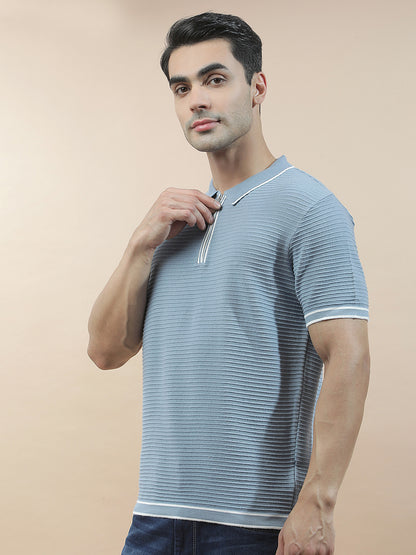 T-Shirt for Men | Breathable & Soft with Color Fastness Regular Fit Polo Neck Poly Cotton Fabric Solid Pattern