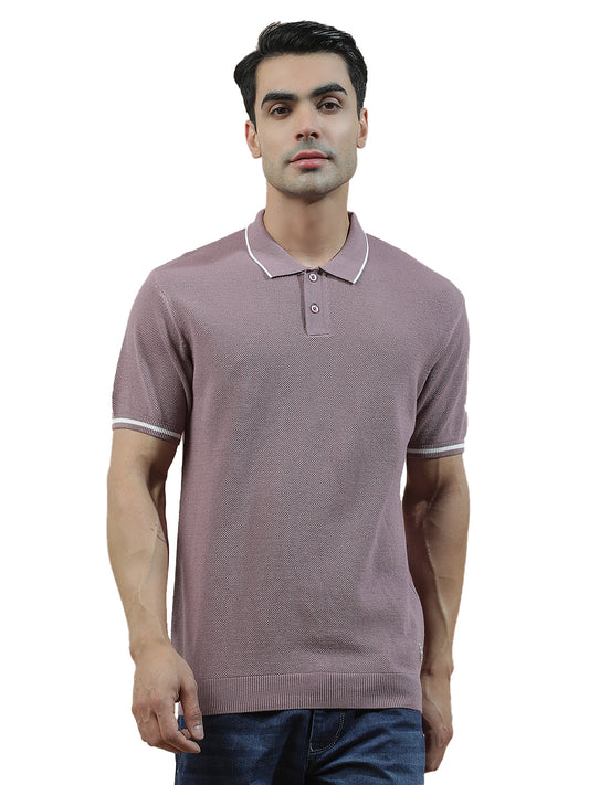 T-Shirt for Men | Breathable & Soft with Color Fastness Regular Fit Polo Neck Cotton Blend Fabric Solid Pattern