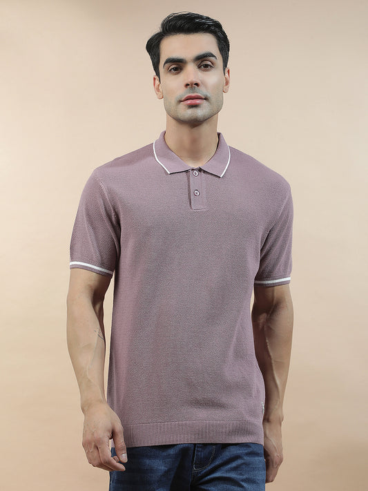 T-Shirt for Men | Breathable & Soft with Color Fastness Regular Fit Polo Neck Cotton Blend Fabric Solid Pattern