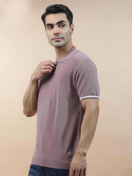 T-Shirt for Men | Breathable & Soft with Color Fastness Regular Fit Polo Neck Cotton Blend Fabric Solid Pattern