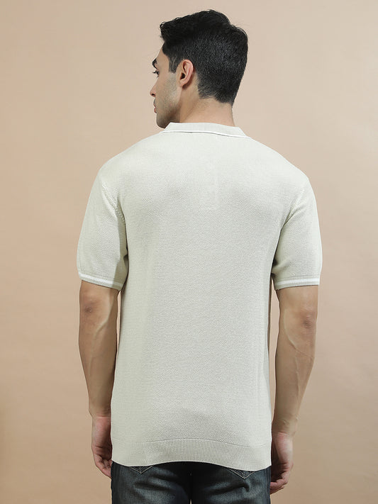 T-Shirt for Men | Breathable & Soft with Color Fastness Regular Fit Polo Neck Cotton Blend Fabric Solid Pattern