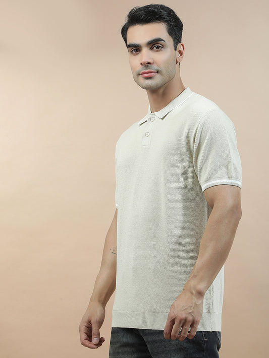 T-Shirt for Men | Breathable & Soft with Color Fastness Regular Fit Polo Neck Cotton Blend Fabric Solid Pattern