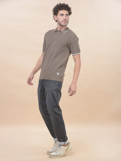 T-Shirt for Men | Breathable & Soft with Color Fastness Regular Fit Polo Neck Poly Cotton Fabric Cotton Blend Pattern